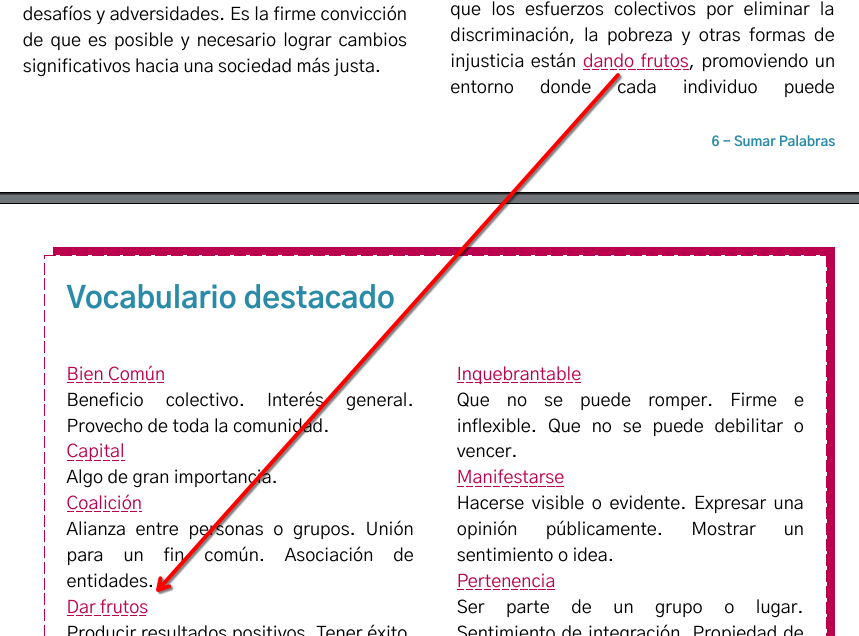 Vocabulario destacado